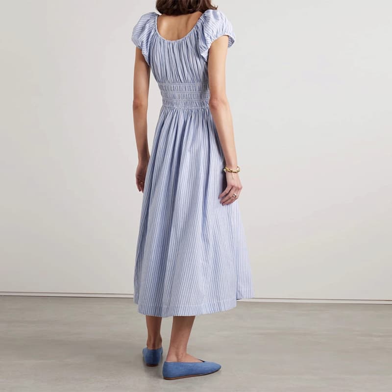 Blue Striped French Dress
