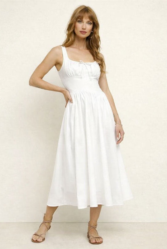 French Style Front Tie Dress