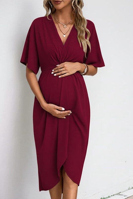 Front Knot Maternity Dress