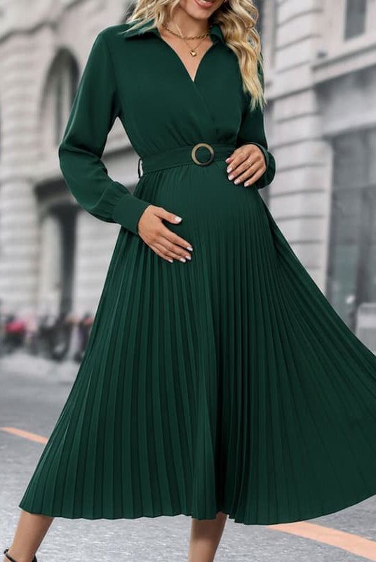 Pleated Pregnancy Dress