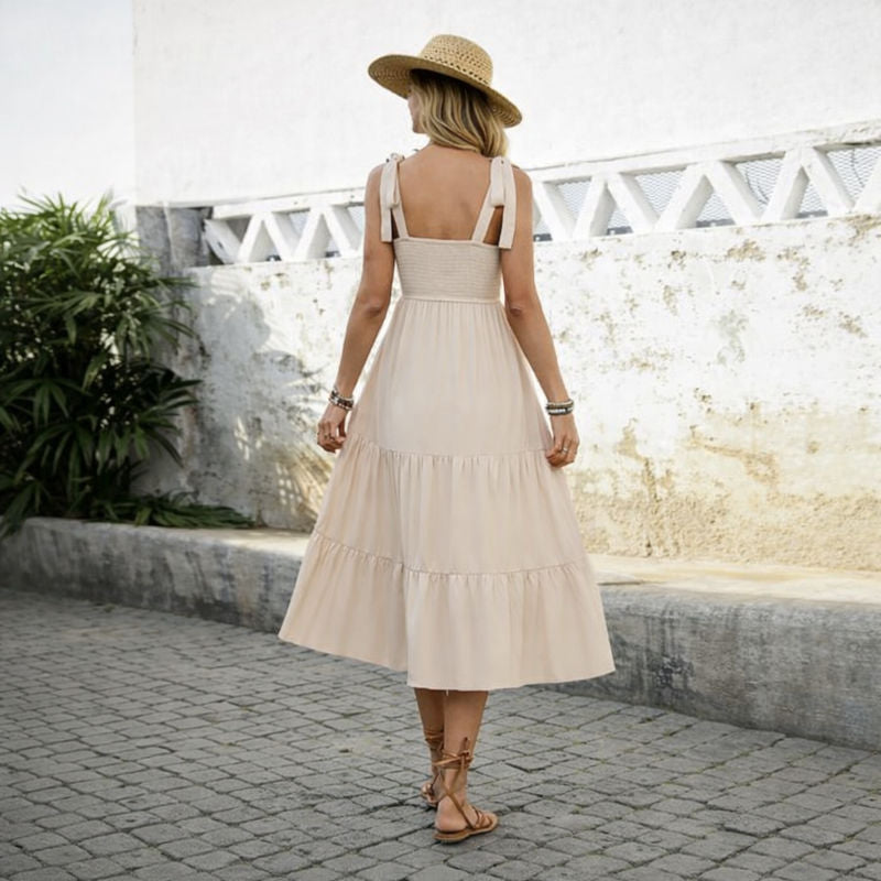 Shoulder Tie Maternity Dress