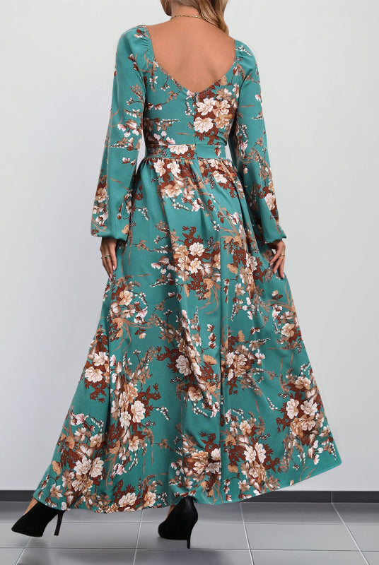 Side Slit Floral Maternity Dress