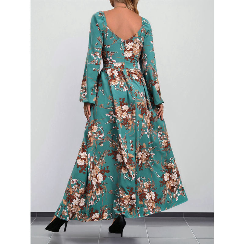 Side Slit Floral Maternity Dress