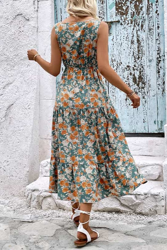 Tiered Floral Pregnancy Dress