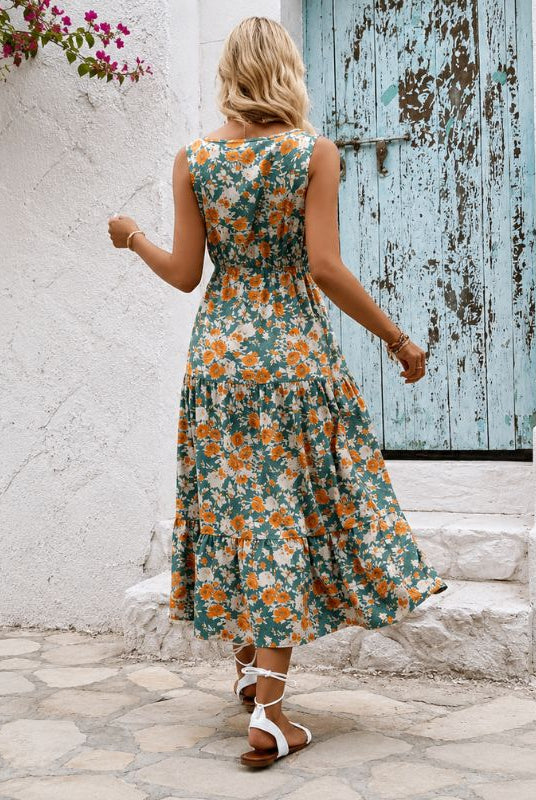 Tiered Floral Dress
