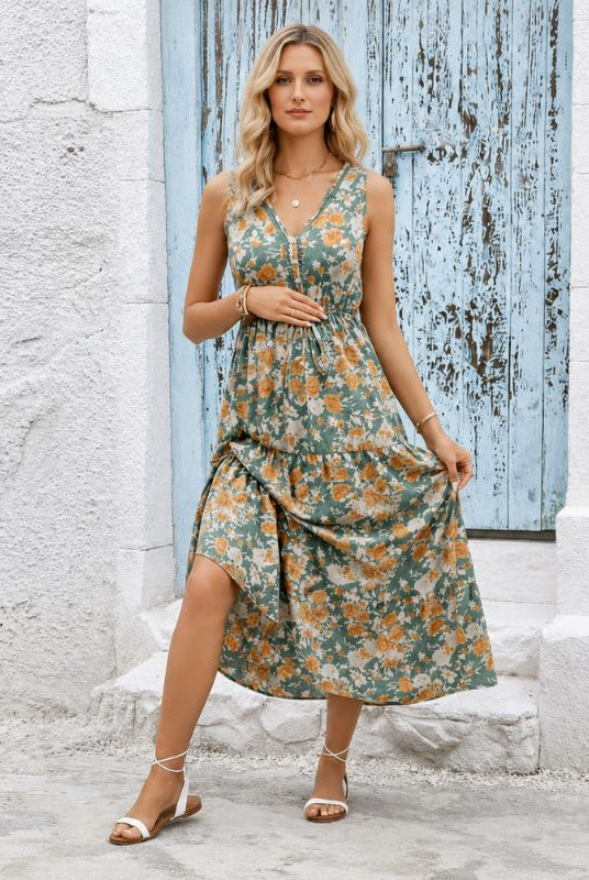 Tiered Floral Dress