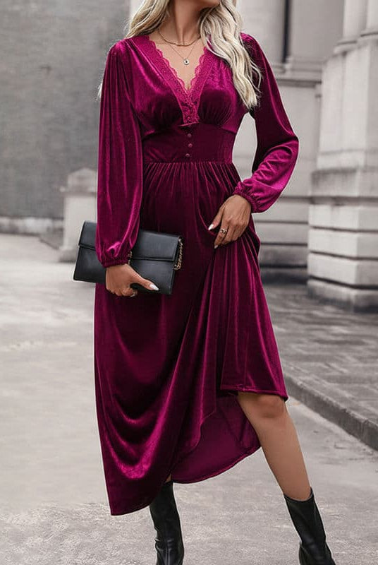 Velvet Midi Maternity Dress