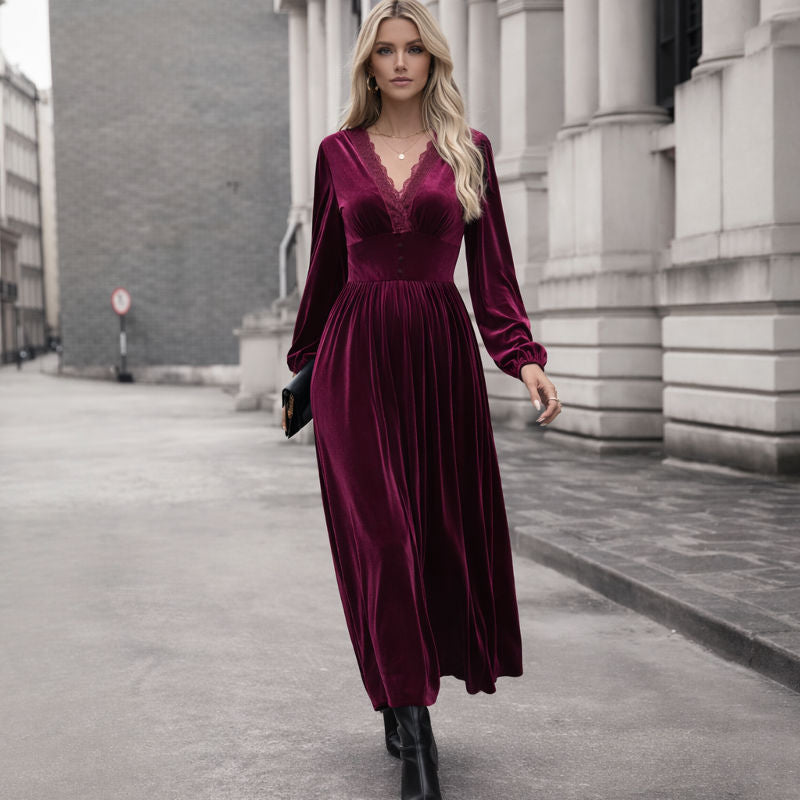 Velvet Midi Maternity Dress