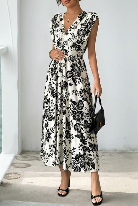 Black and Floral Pregnancy Dress