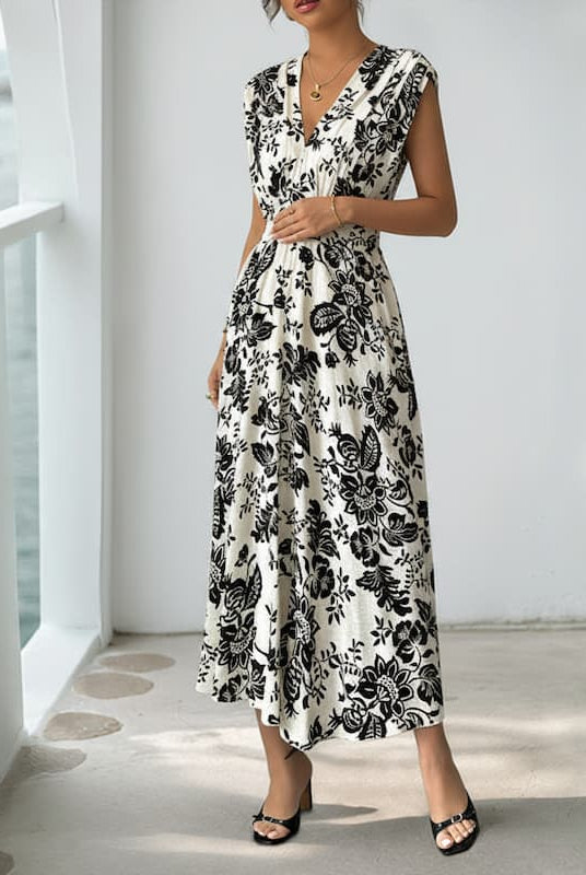 Black and Floral Pregnancy Dress