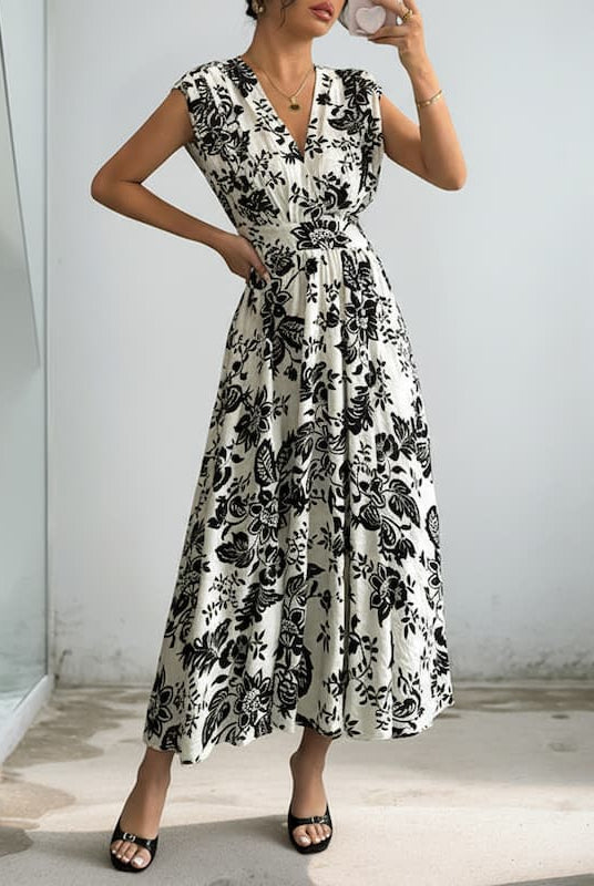 Black and Floral Pregnancy Dress