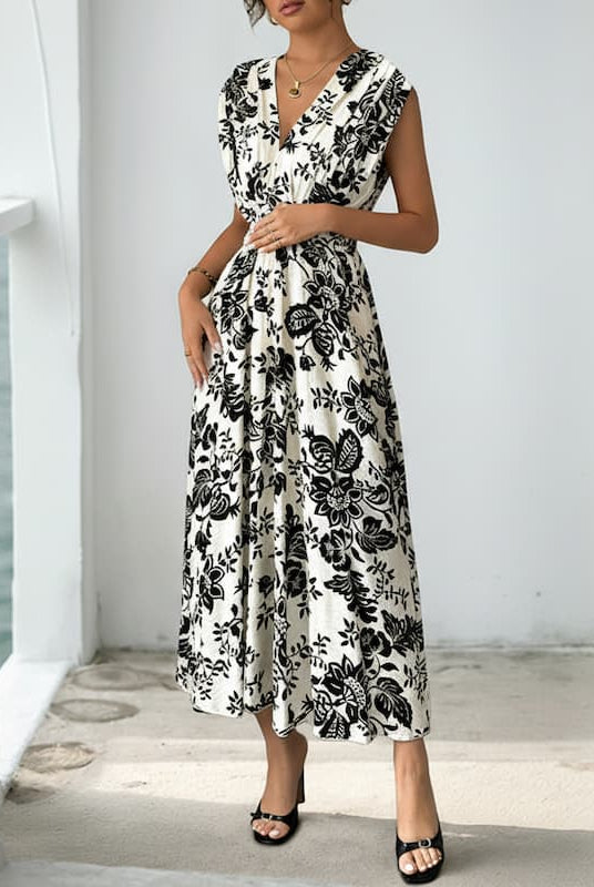 Black and Floral Pregnancy Dress