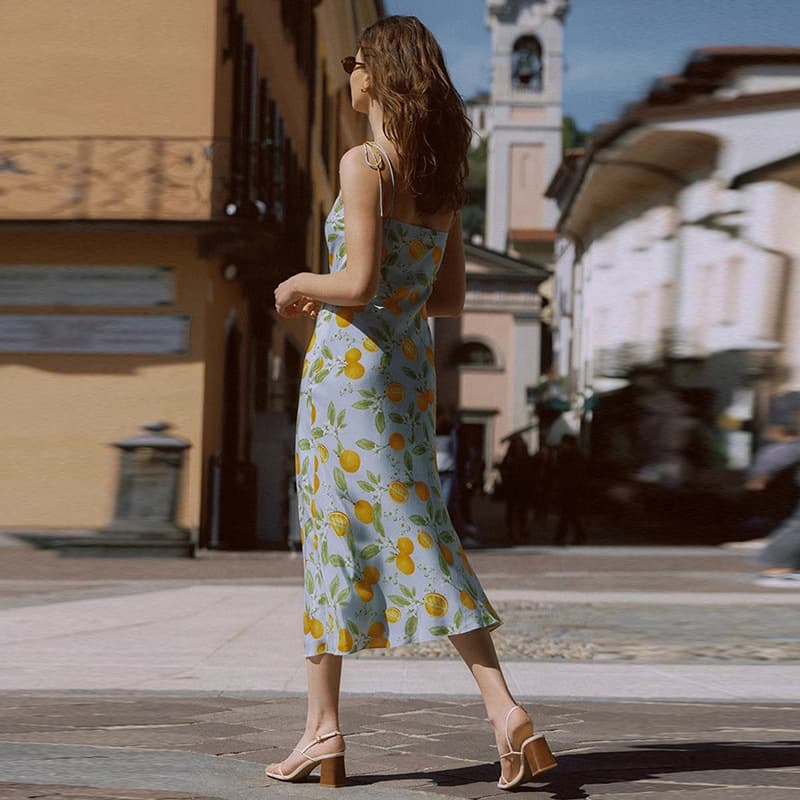 Side Slit Shoulder Tie Dress