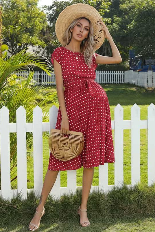 The Maternity Polka Dress