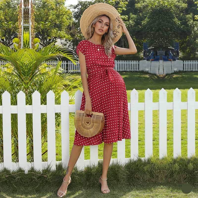 The Maternity Polka Dress