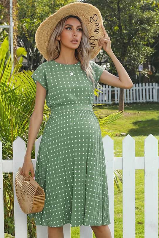 The Maternity Polka Dress