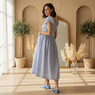 Blue Striped French Dress