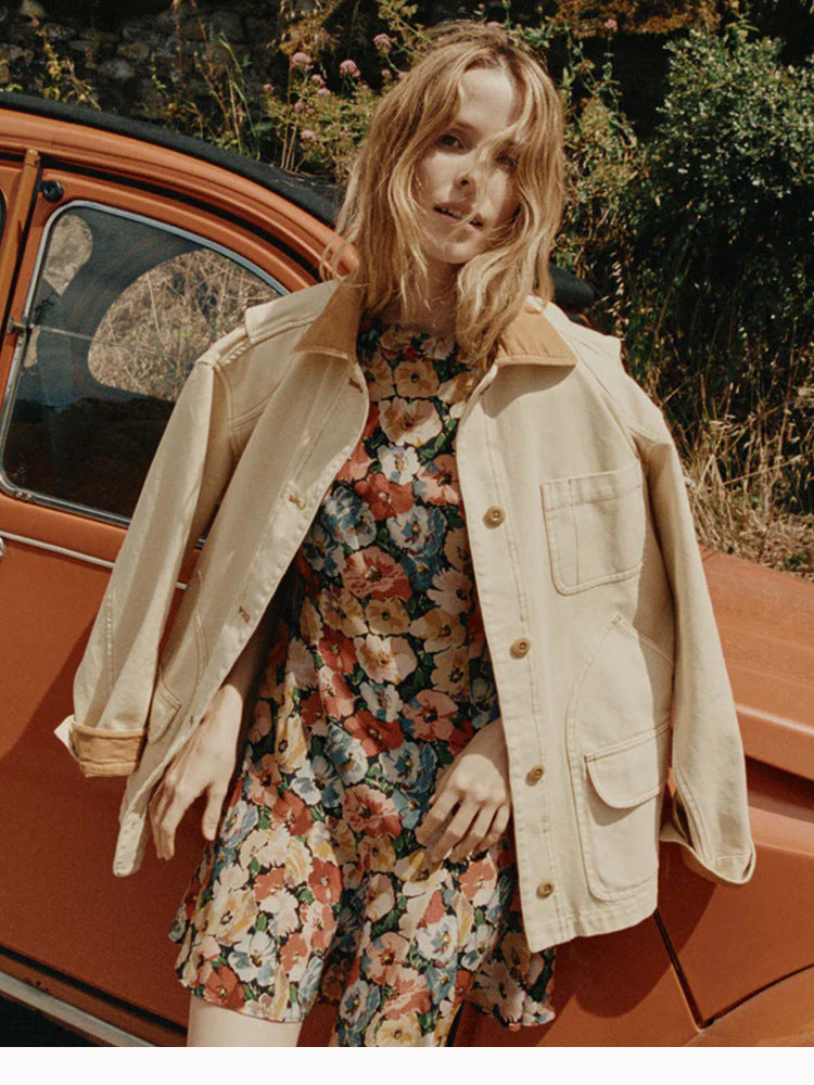 Boat Neck Floral Dress