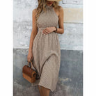 Halter Neck Abstract Maternity Dress