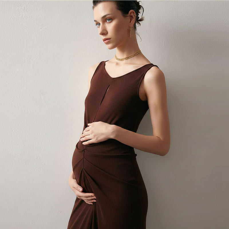 Neck Cutout Ruched Dress