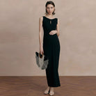 Neck Cutout Ruched Dress