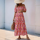 Off Shoulder Floral Maternity Dress