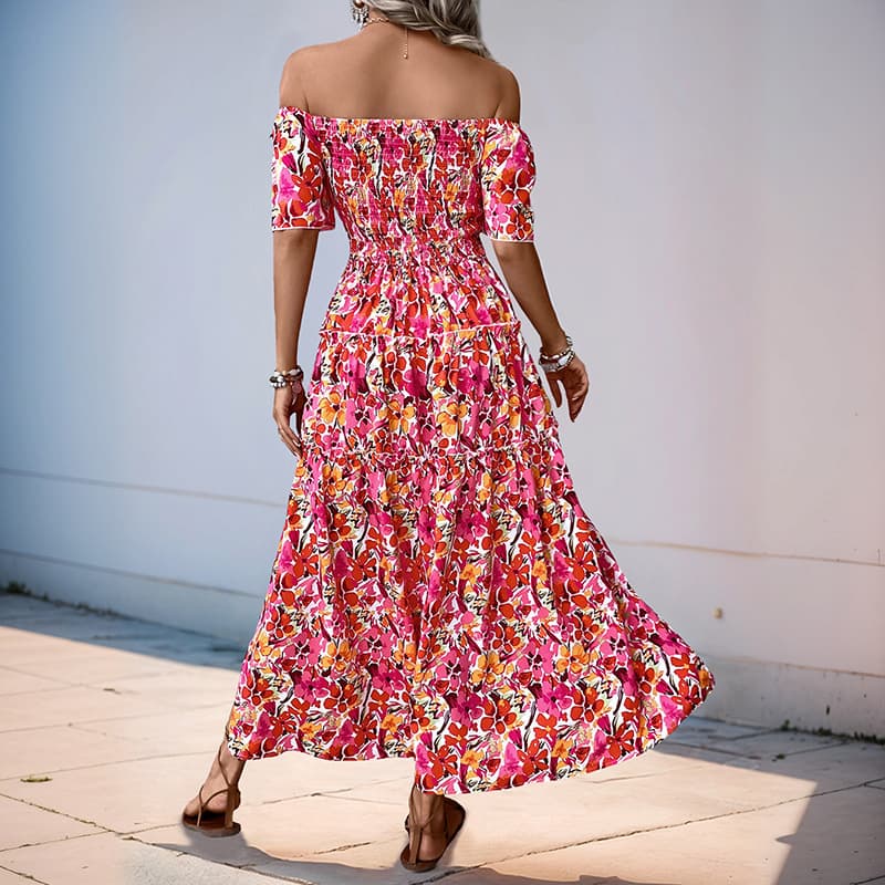 Off Shoulder Floral Maternity Dress