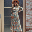 Pleated Floral Maternity Dress