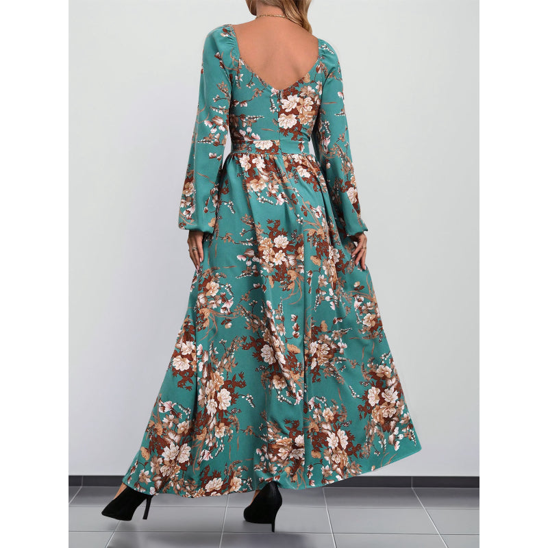 Side Slit Floral Maternity Dress