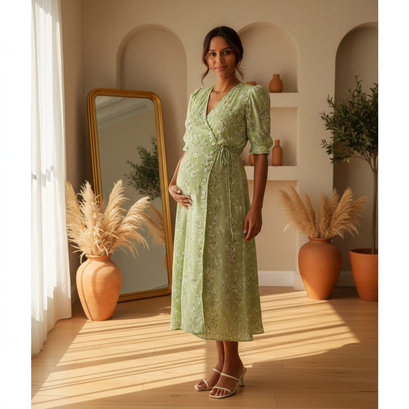 Side Wrap Floral Dress