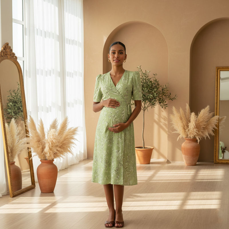 Side Wrap Floral Dress