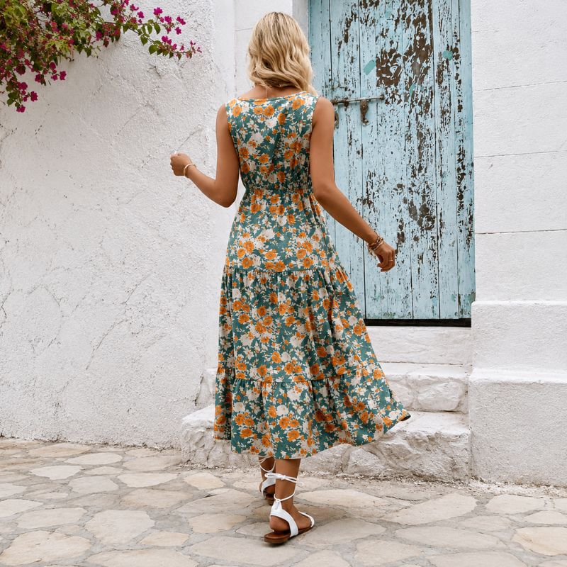 Tiered Floral Dress