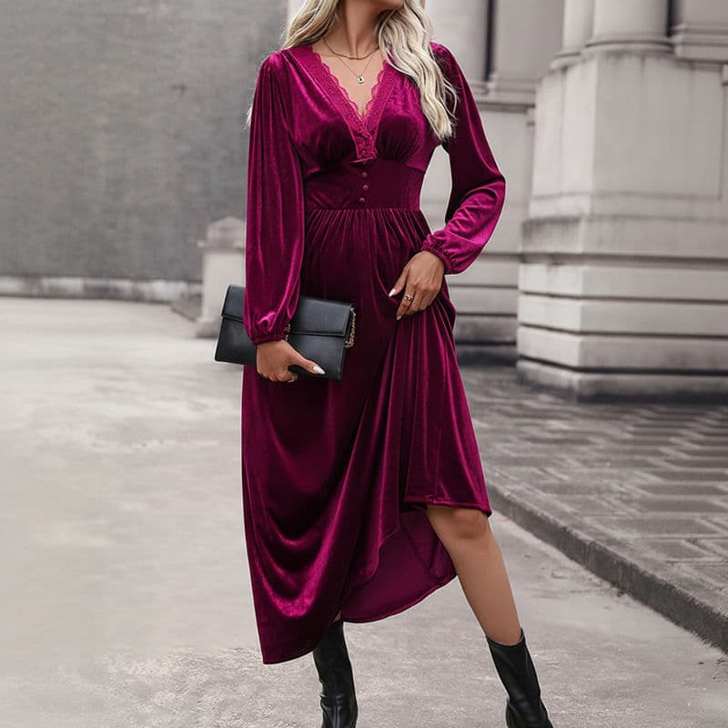Velvet Midi Maternity Dress