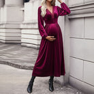 Velvet Midi Maternity Dress