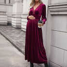 Velvet Midi Maternity Dress