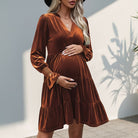 Velvety Elegant Maternity Dress