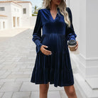 Velvety Elegant Maternity Dress
