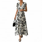 Black and Floral Pregnancy Dress