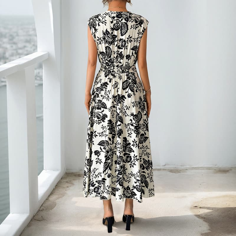 Black and Floral Pregnancy Dress