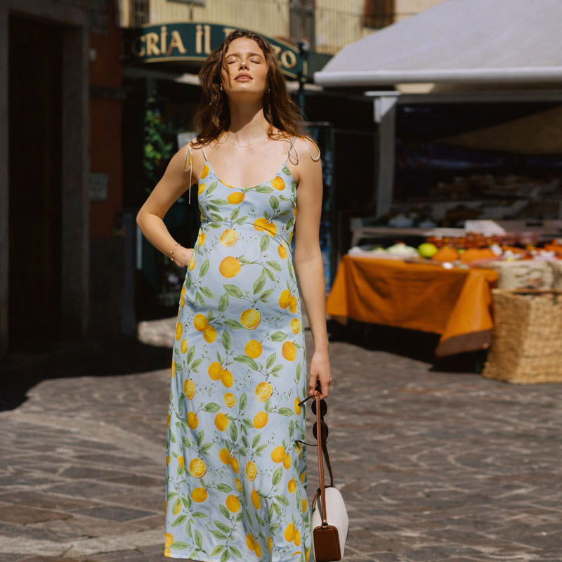 Side Slit Shoulder Tie Dress