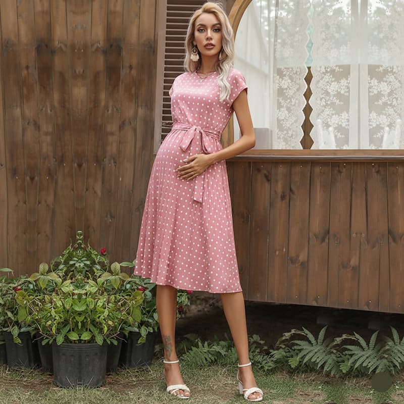 The Maternity Polka Dress