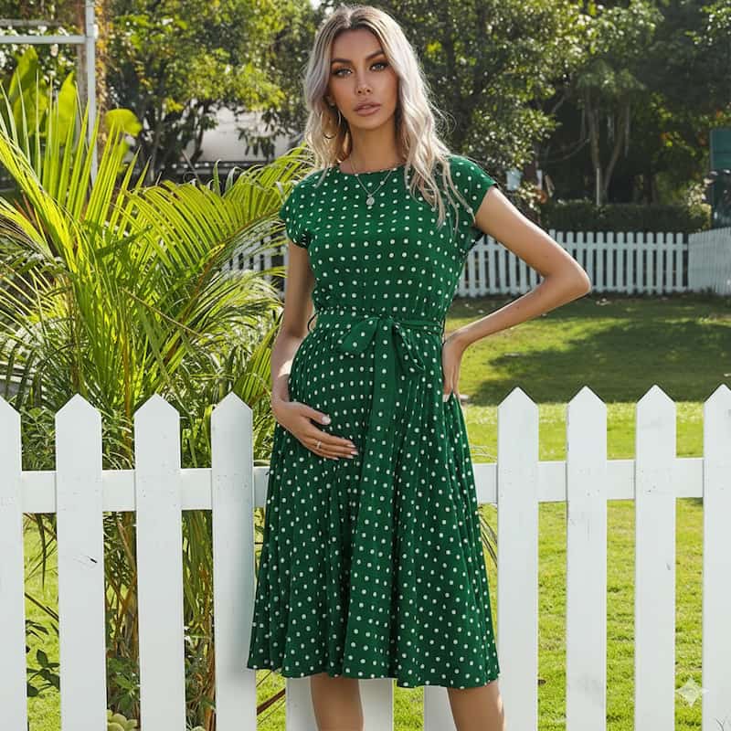 The Maternity Polka Dress